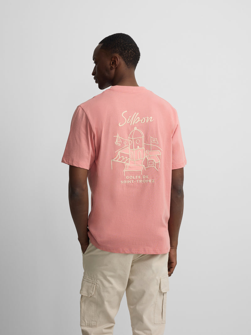 T-shirt Golfe de Saint-Tropez coral
