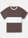 Horizontal stripe cruise t-shirt brown