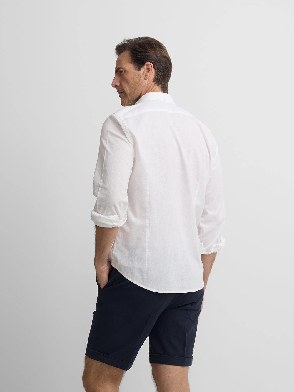 Camisa sport lino blanca