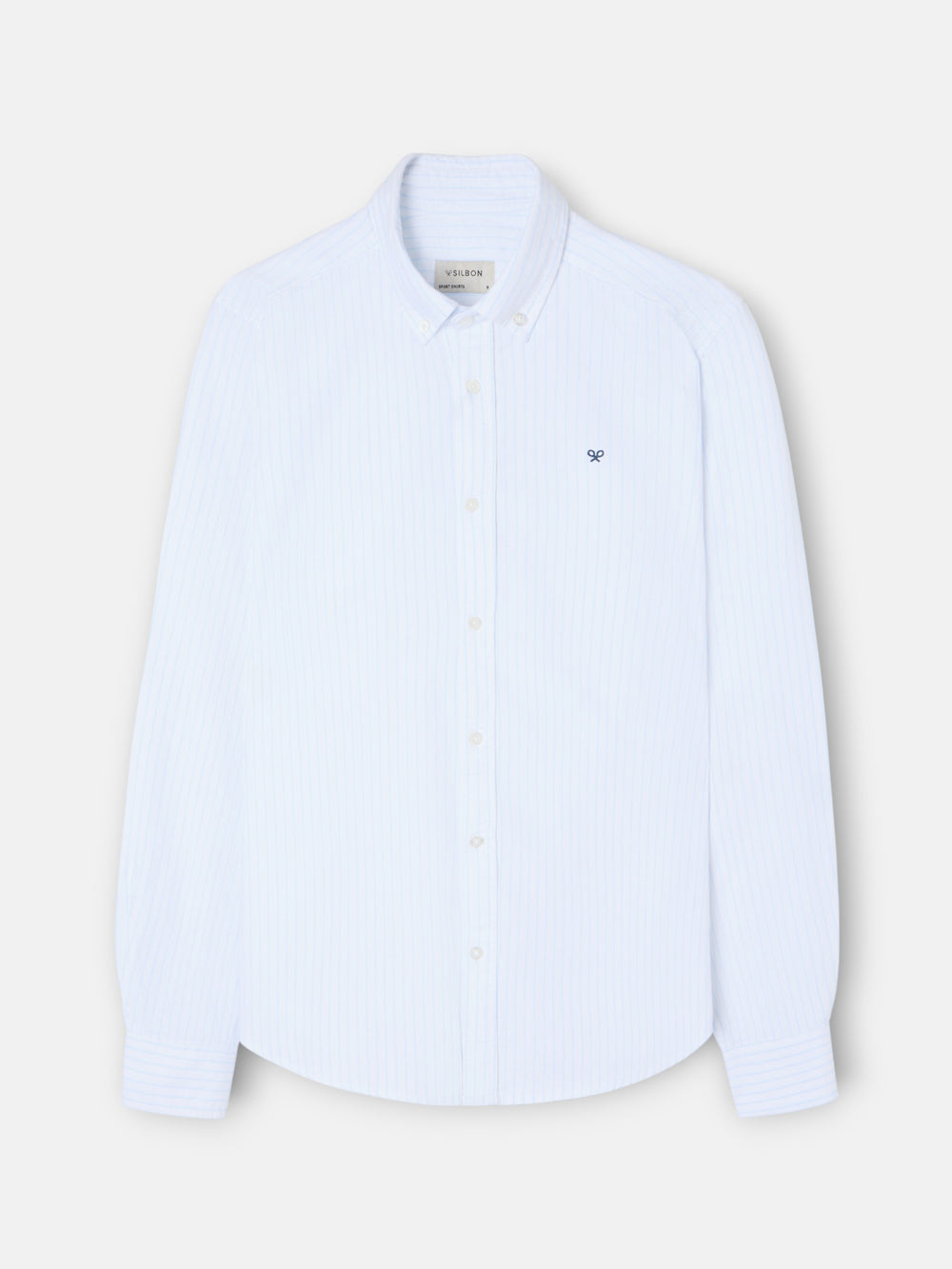 Camisa sport oxford rayas celestes blanca