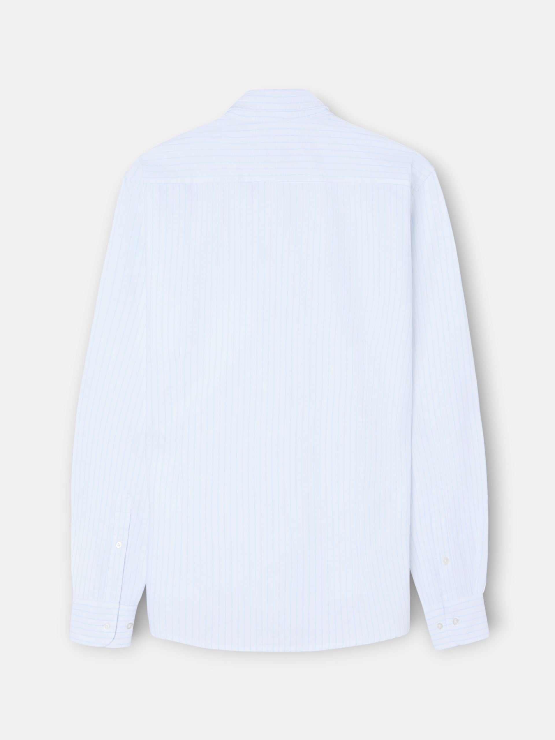 Camisa sport oxford rayas celestes blanca