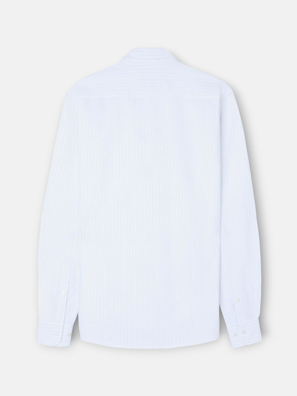 Camisa sport oxford rayas celestes blanca