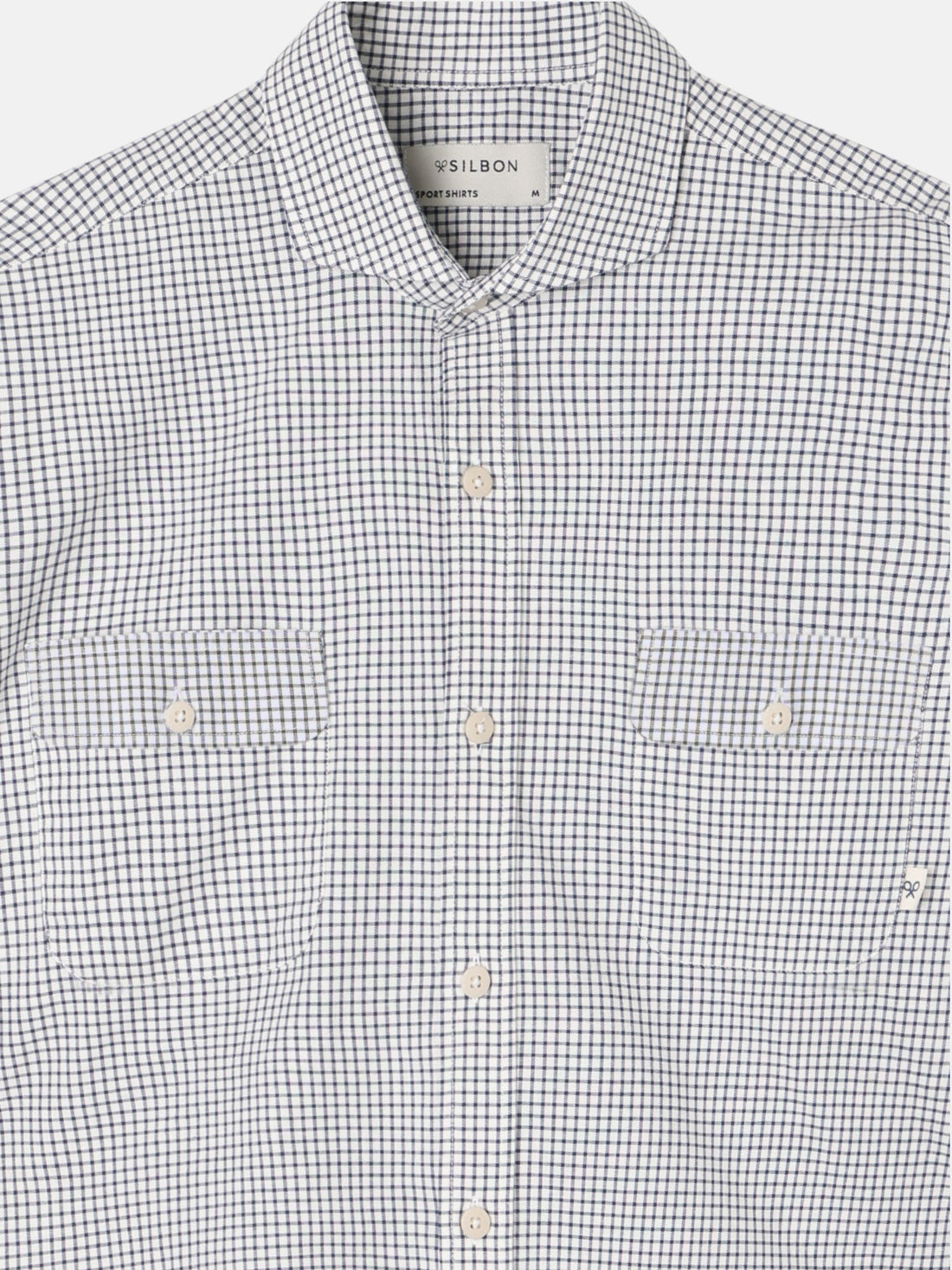Navy blue cruise checkered pocket shirt