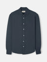 Camisa sport lino azul oscuro gris