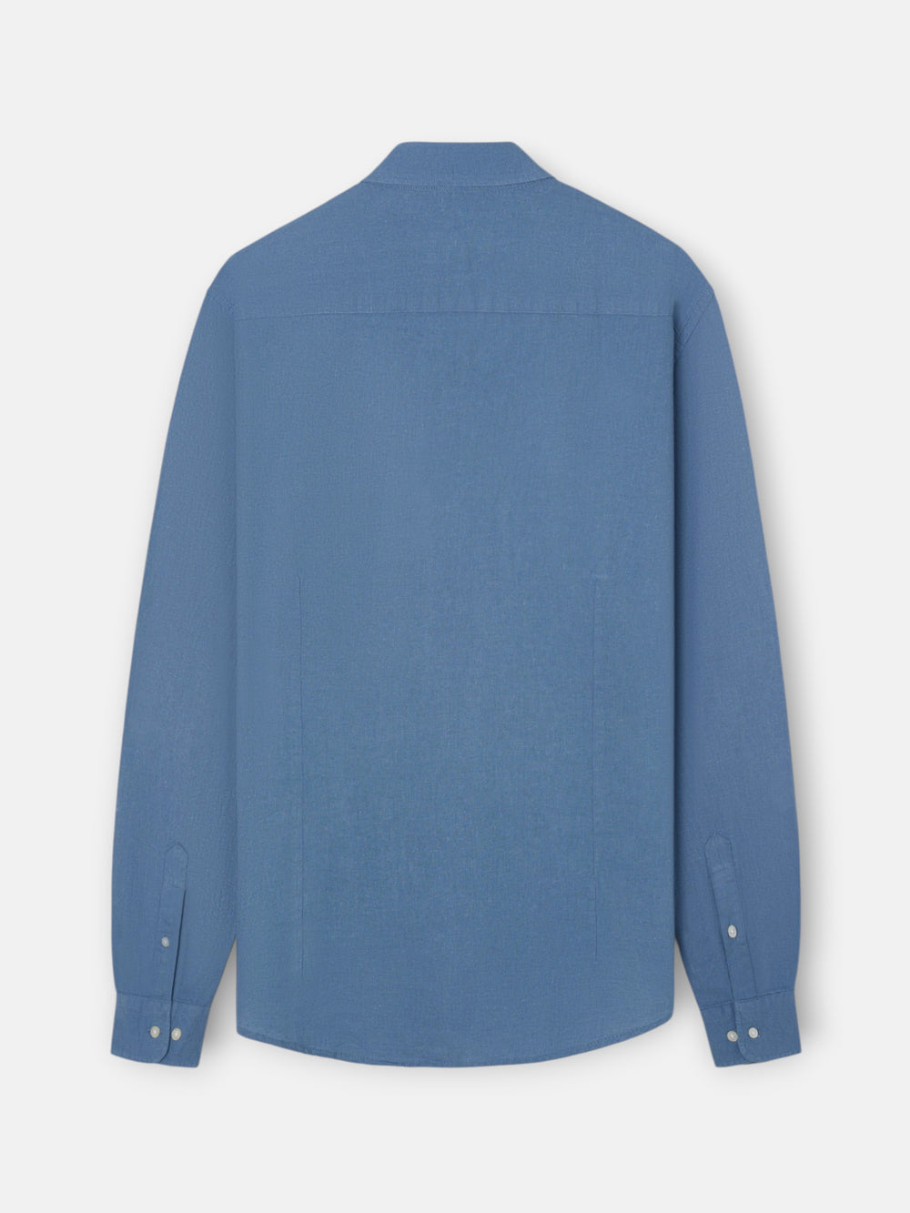 Camisa sport lino azul medio