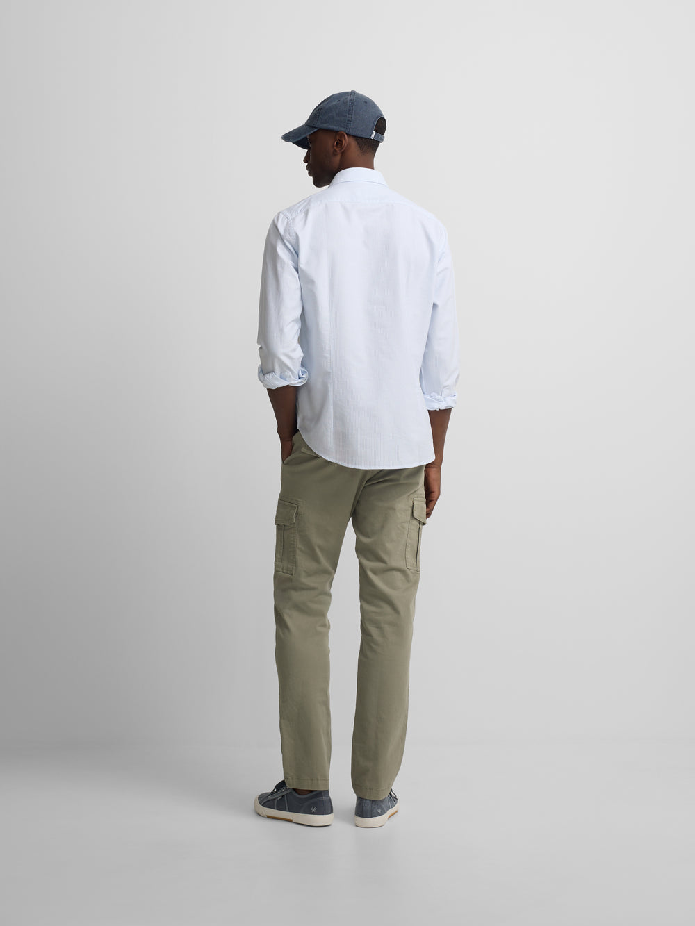 Camisa sport oxford rayas azul