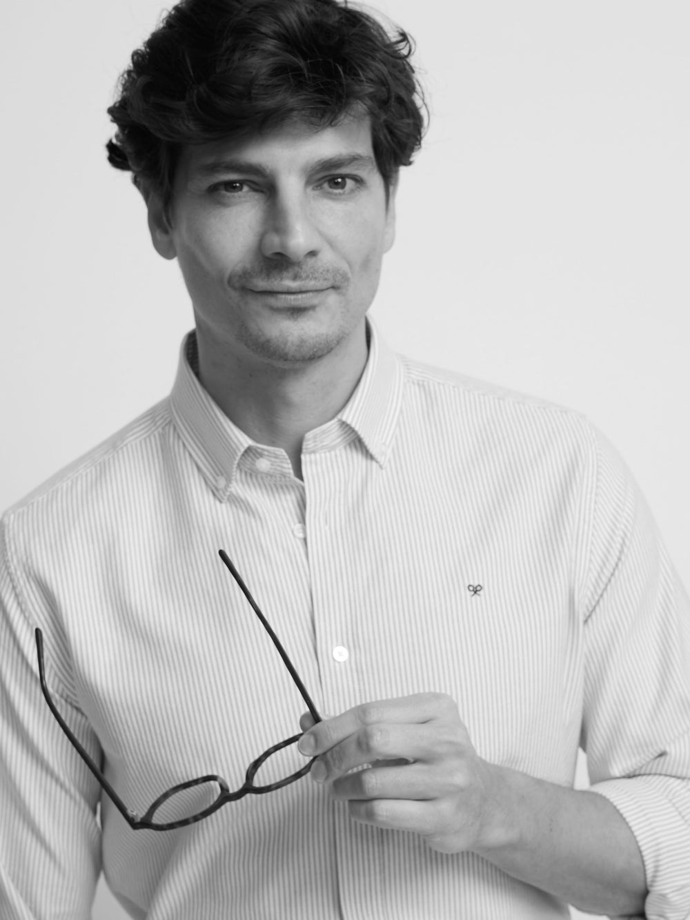 Camisa sport oxford riscas azul