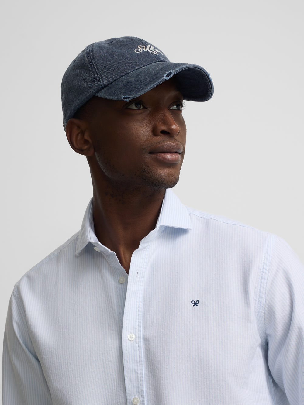 Camisa sport oxford rayas azul