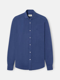Camisa desportiva de linho azul