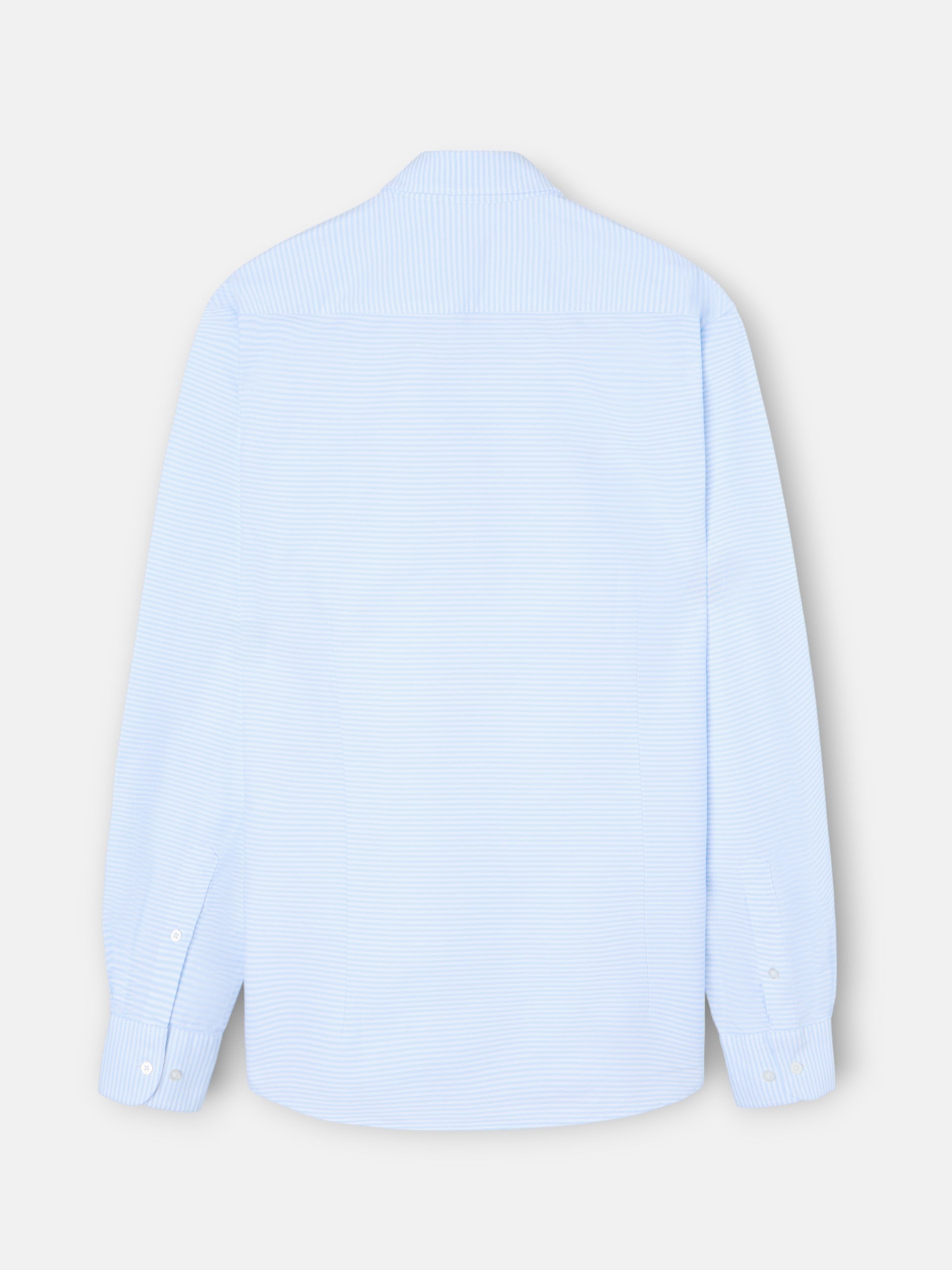 Camisa sport oxford riscas horizontais azul-claro