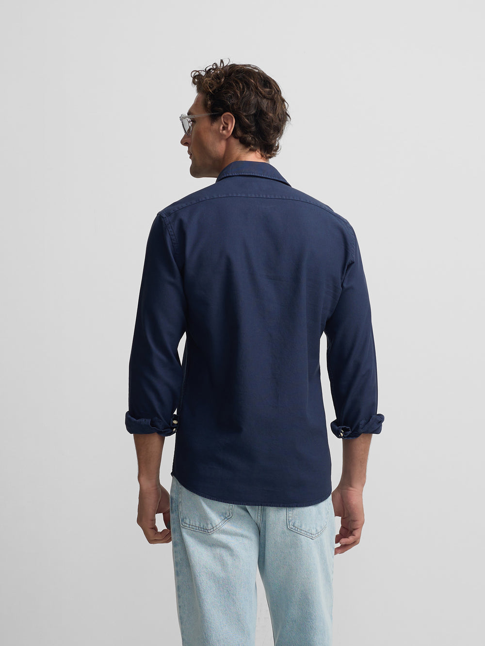 Camisa sport estrutura logótipo azul-marinho