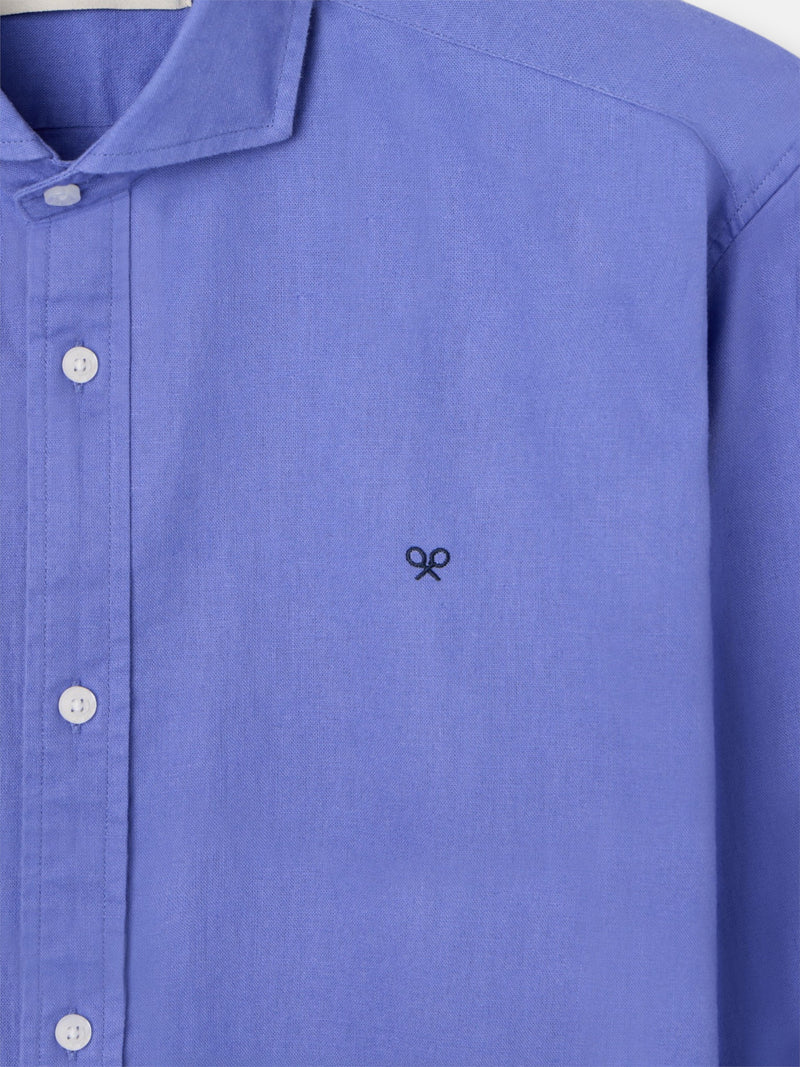 Blue summer linen sport shirt
