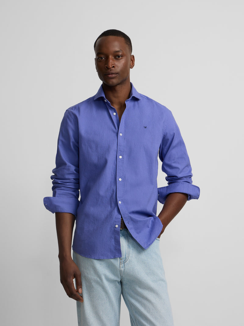Blue summer linen sport shirt