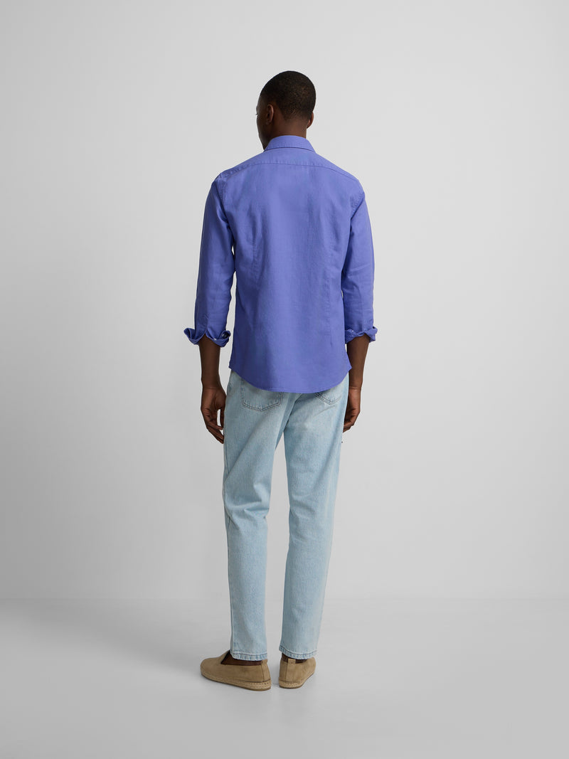 Blue summer linen sport shirt
