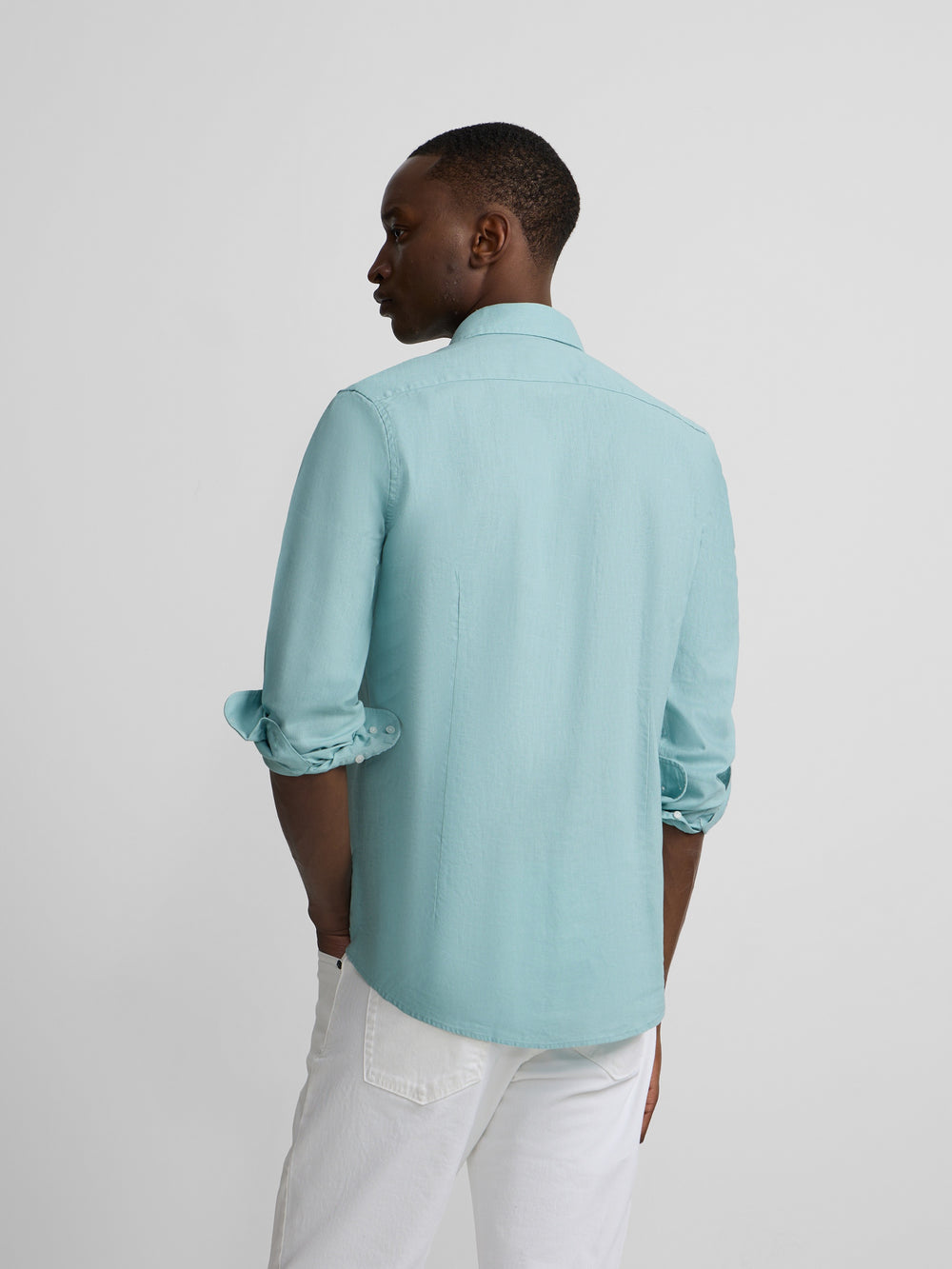 Chemise sport été lin aigue-marine
