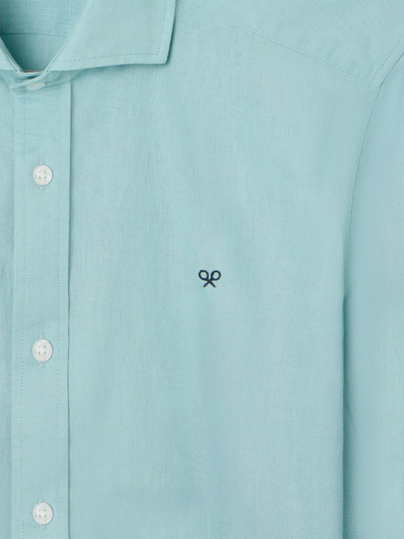 Camisa sport summer lino aguamarina