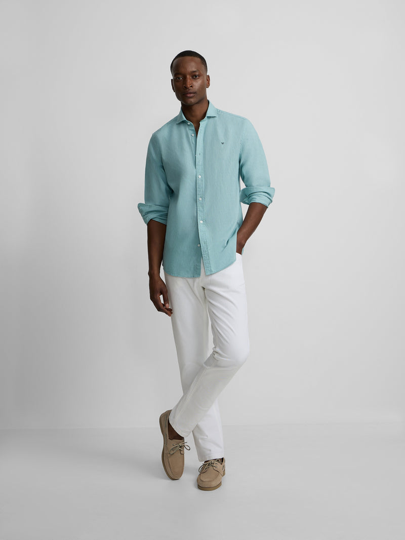 Camisa sport summer lino aguamarina
