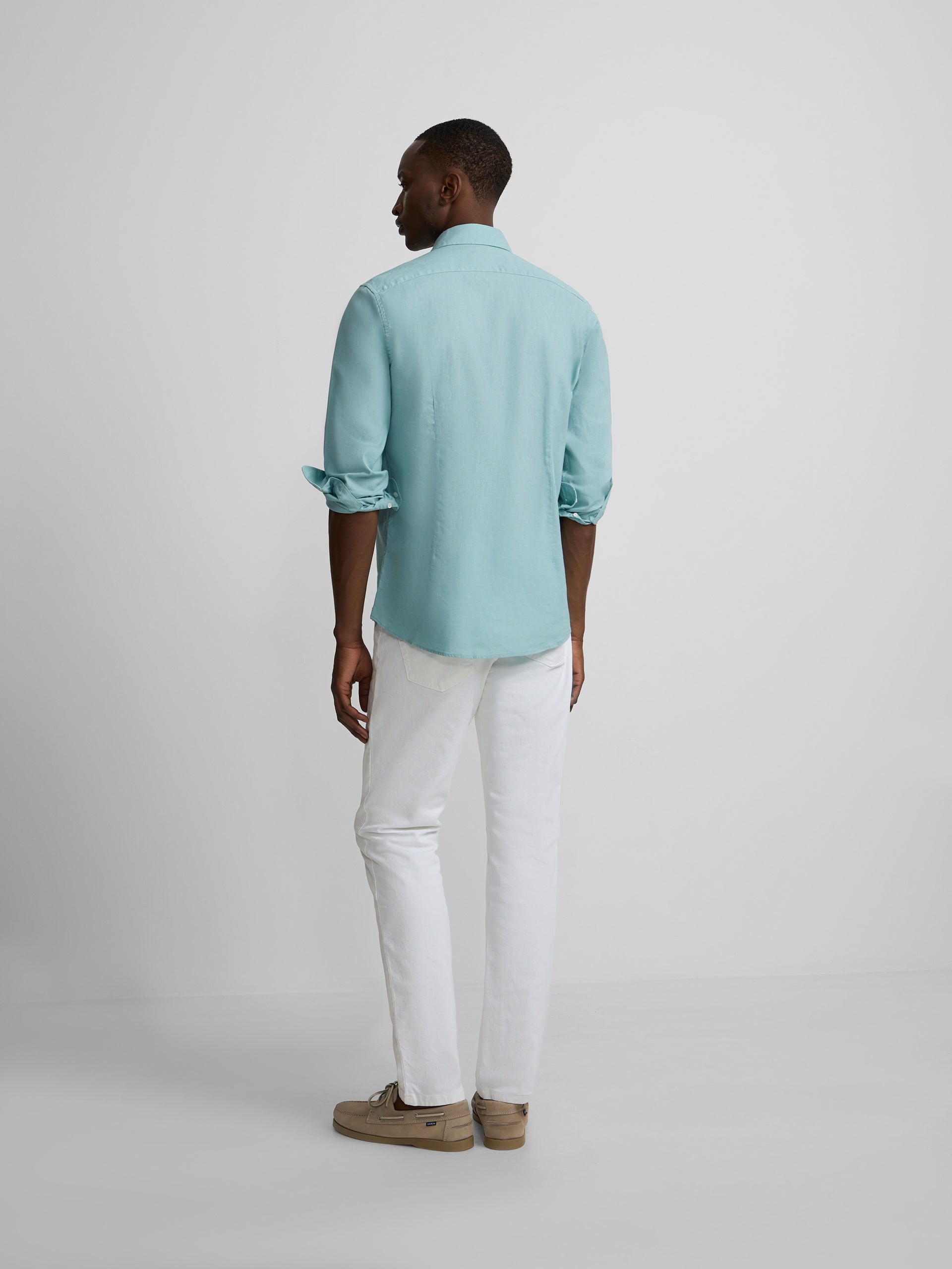 Camisa sport summer linho água-marinha