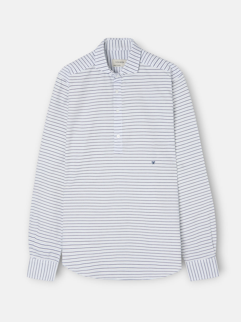 Polera sport oxford rayas multicolor azules