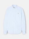 Camisa sport oxford risca média azul celeste