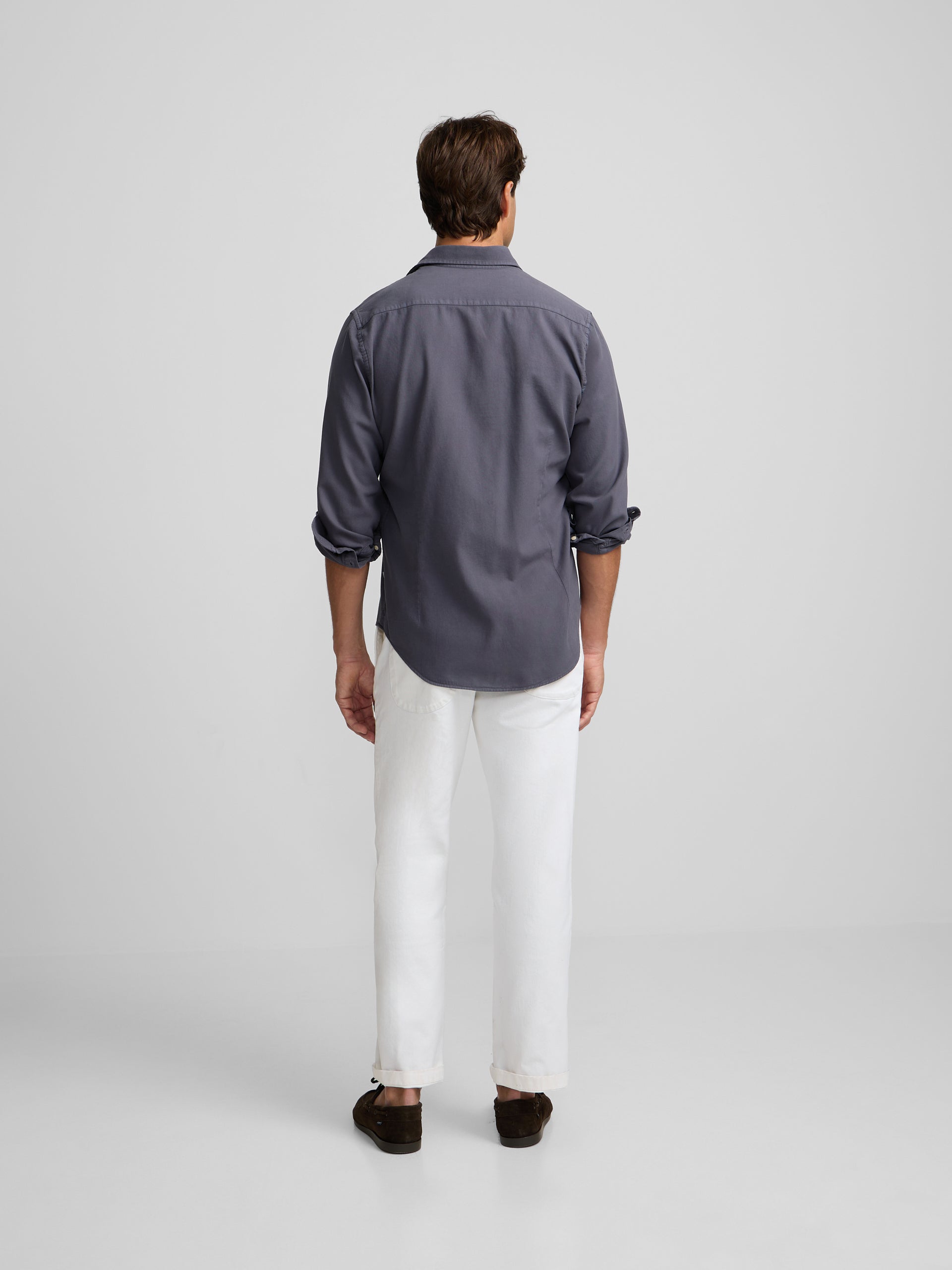 Camisa sport bolso desgastado azul