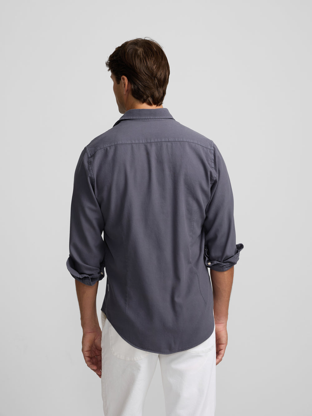 Camisa sport bolsillo desgastada azul