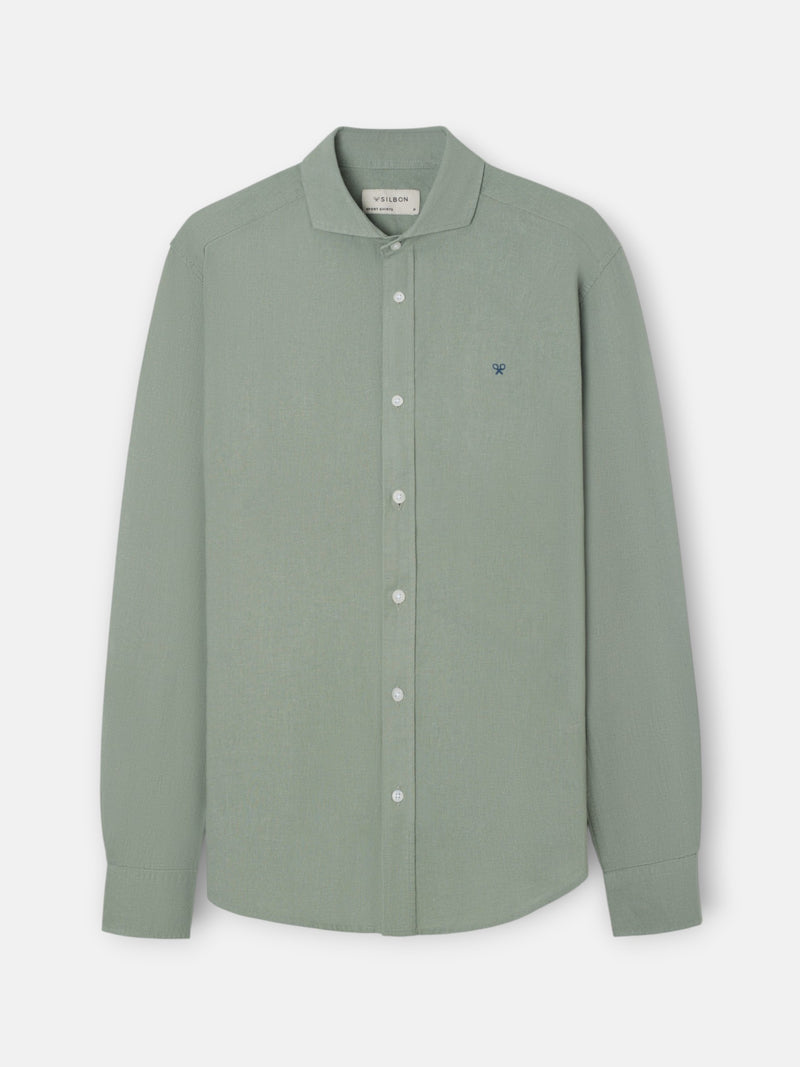 Chemise sport en lin verte