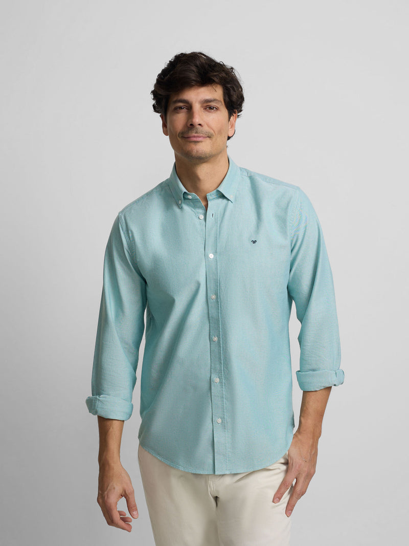 Camisa sport oxford verde médio