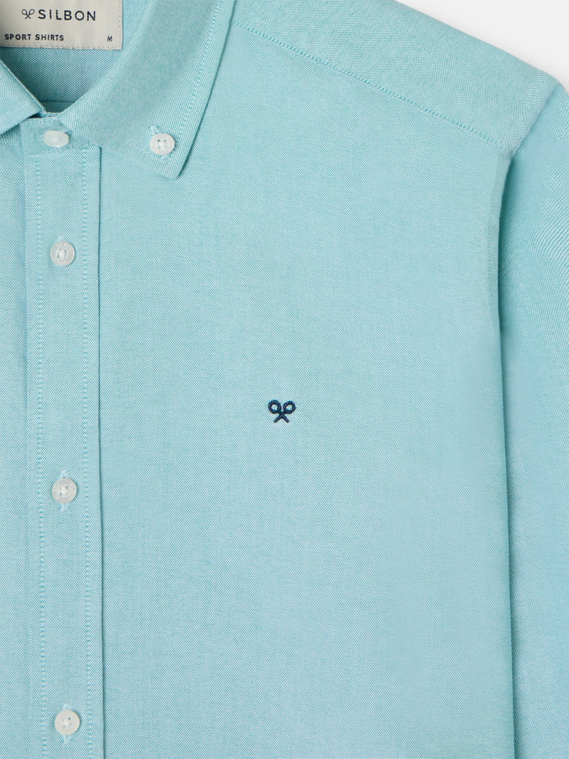 Camisa sport oxford verde médio