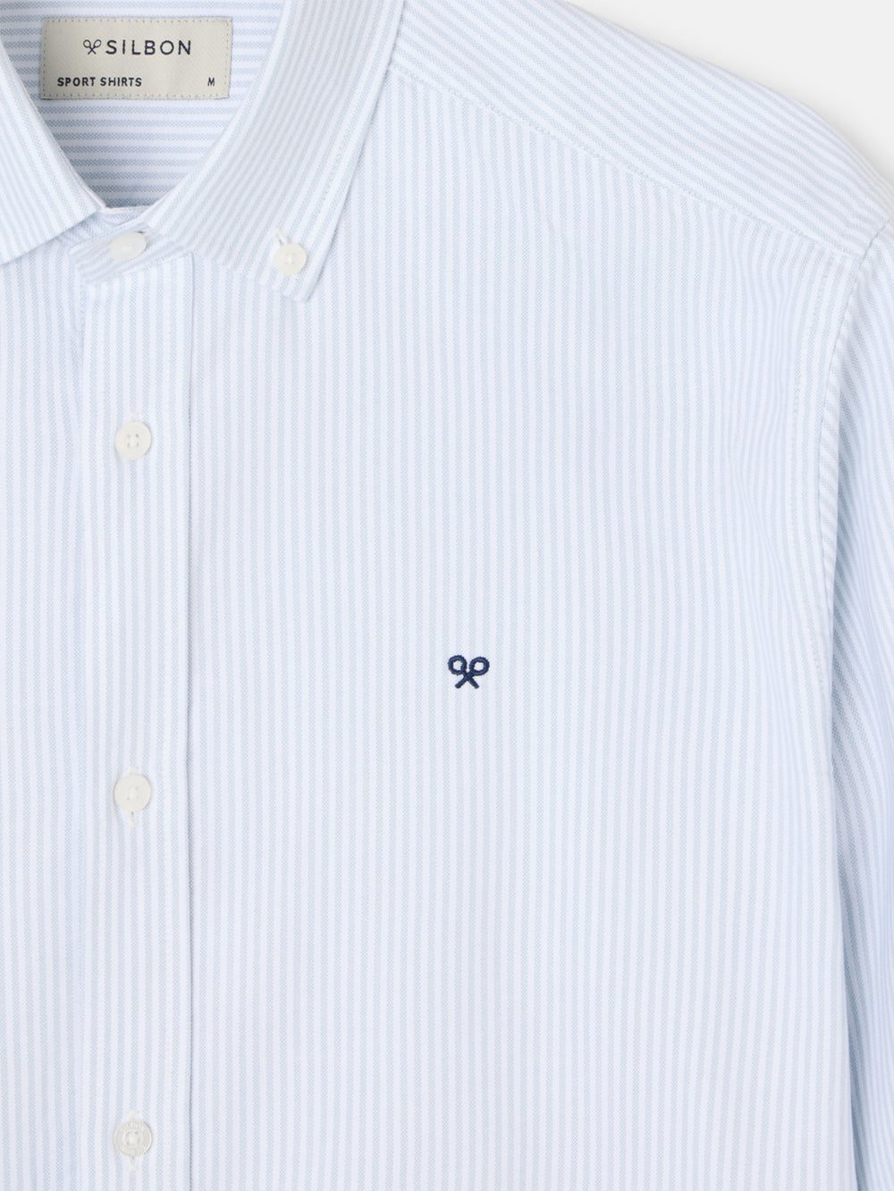 Camisa sport oxford riscas verde claro