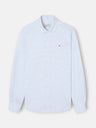 Camisa sport oxford riscas horizontais verdes