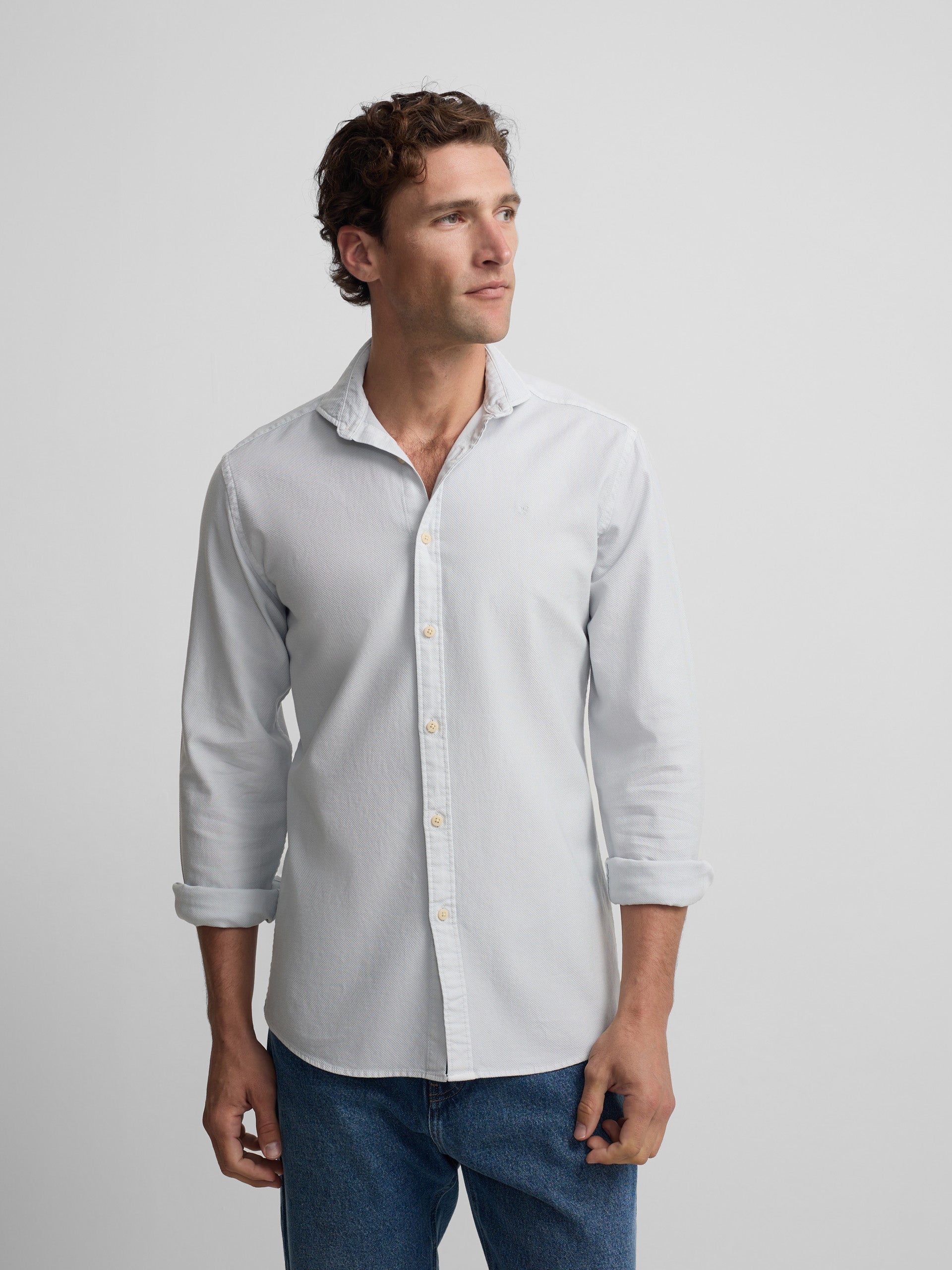 Camisa sport estructura logo verde claro