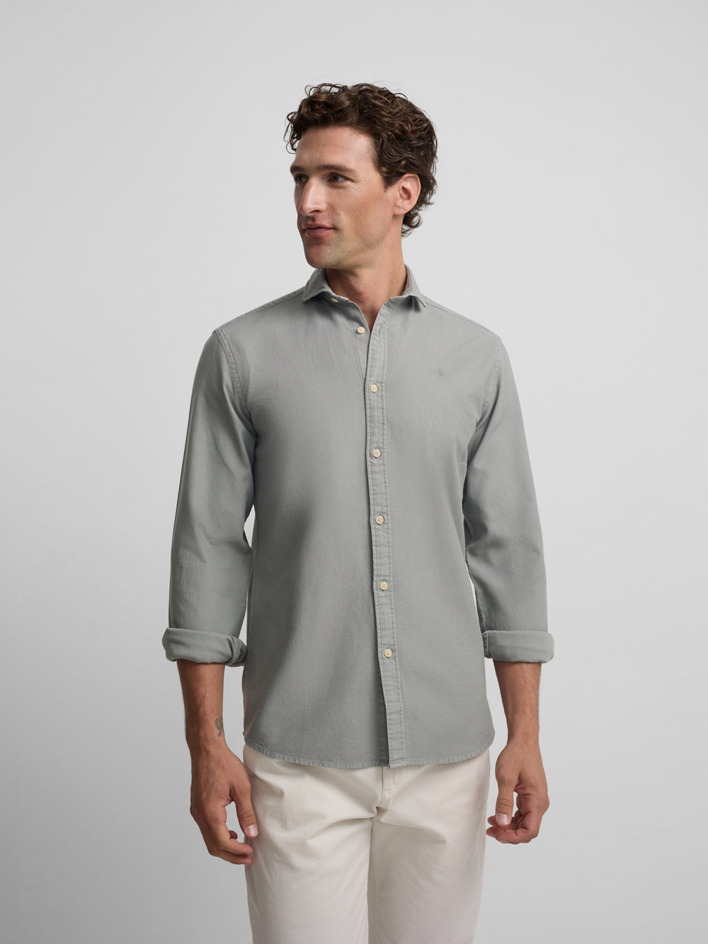 Camisa sport estrutura logótipo verde médio