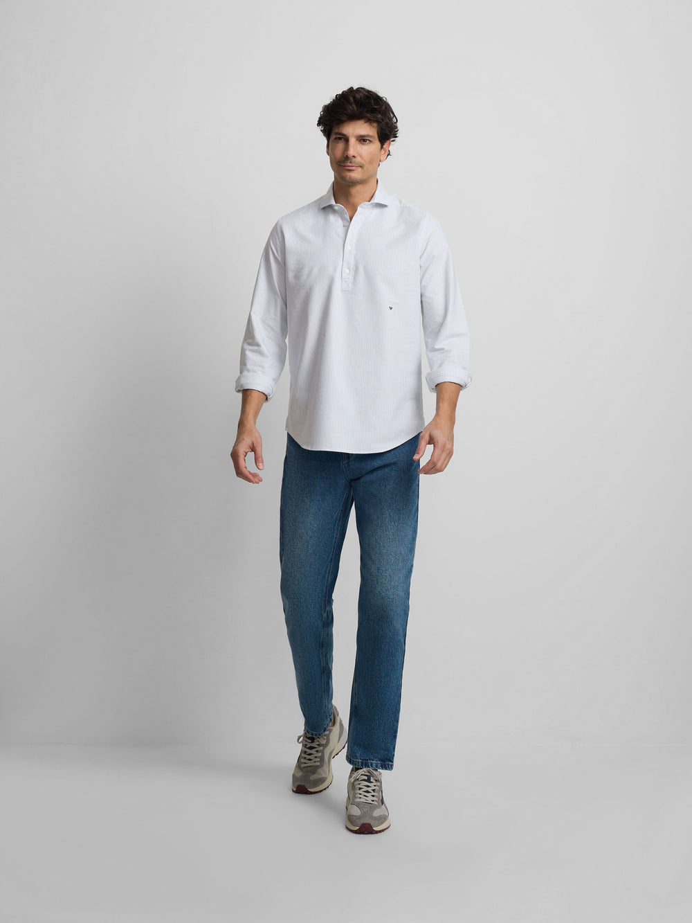 Polo desportivo oxford riscas verde claro