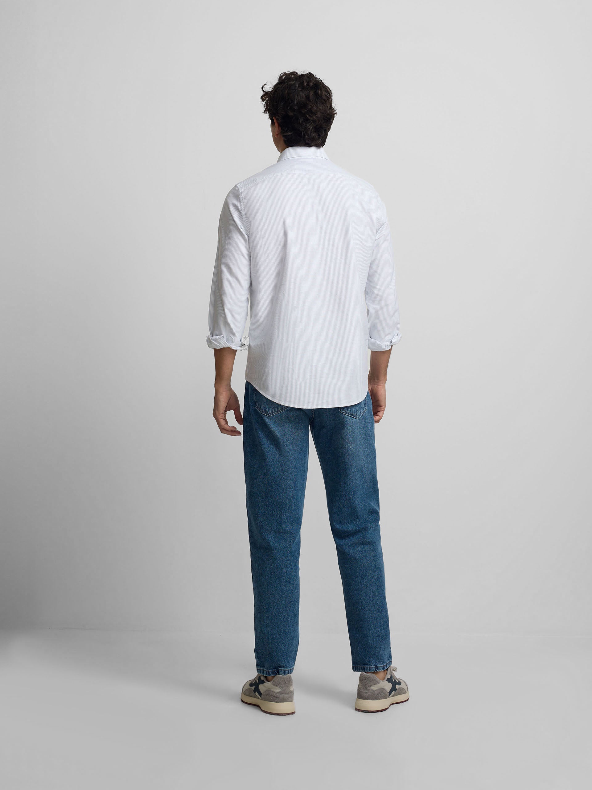 Polo desportivo oxford riscas verde claro