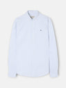 Camisa sport oxford risca média verde claro