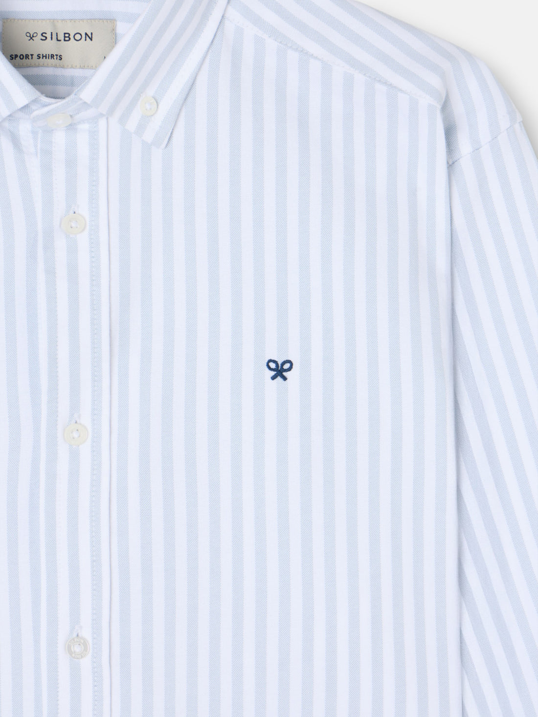 Camisa sport oxford risca média verde claro