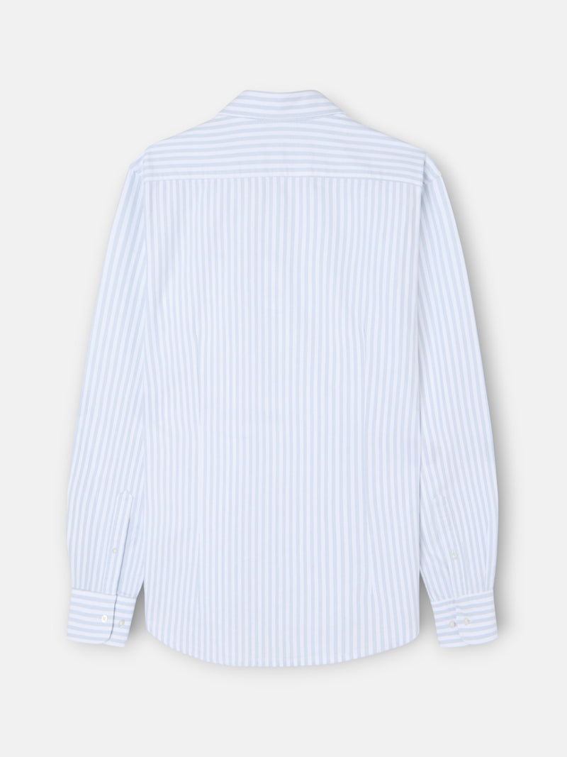Camisa sport oxford risca média verde claro