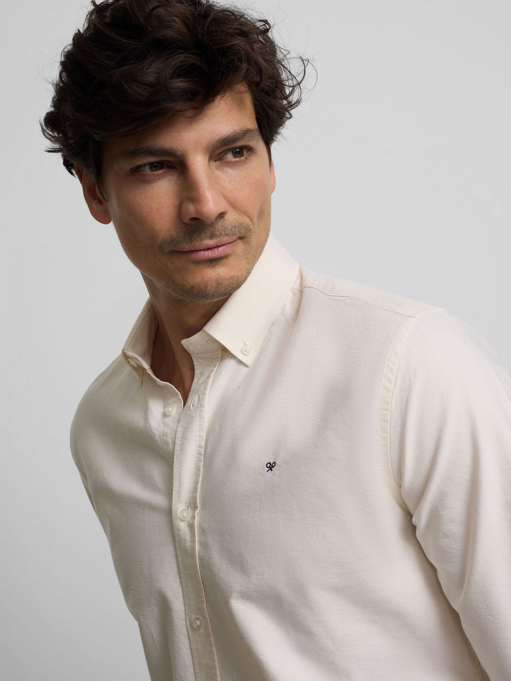 Camisa sport oxford amarela