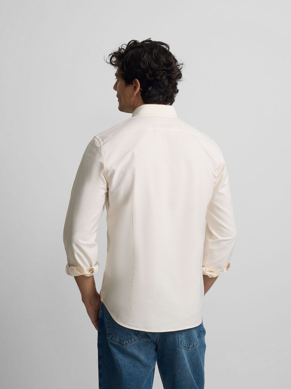 Camisa sport oxford amarela