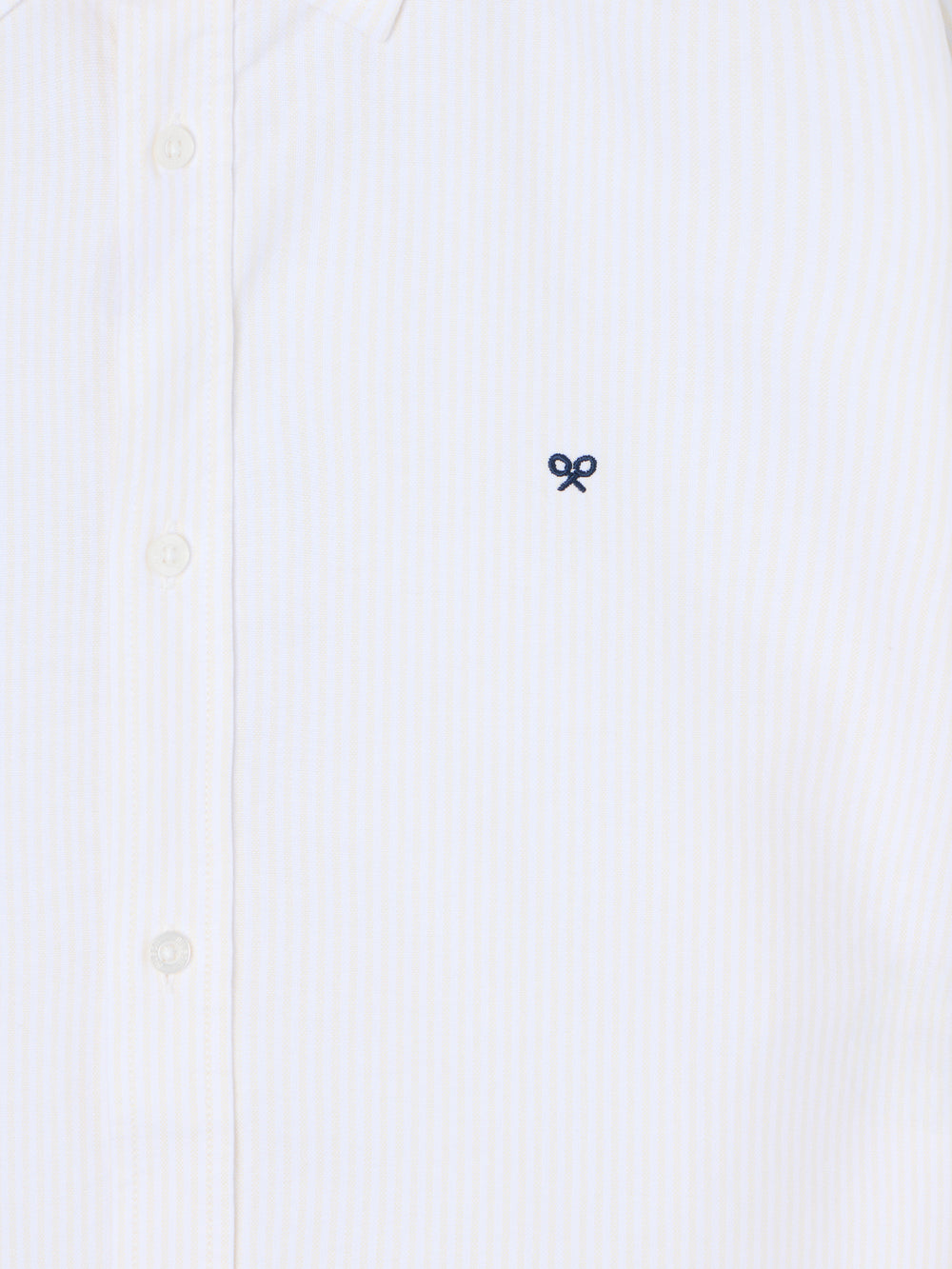 Camisa sport oxford riscas amarela