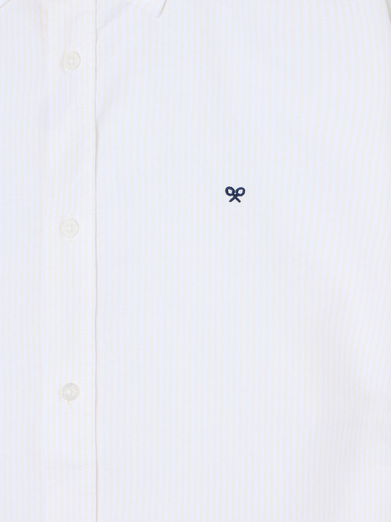 Chemise sport oxford à rayures jaunes