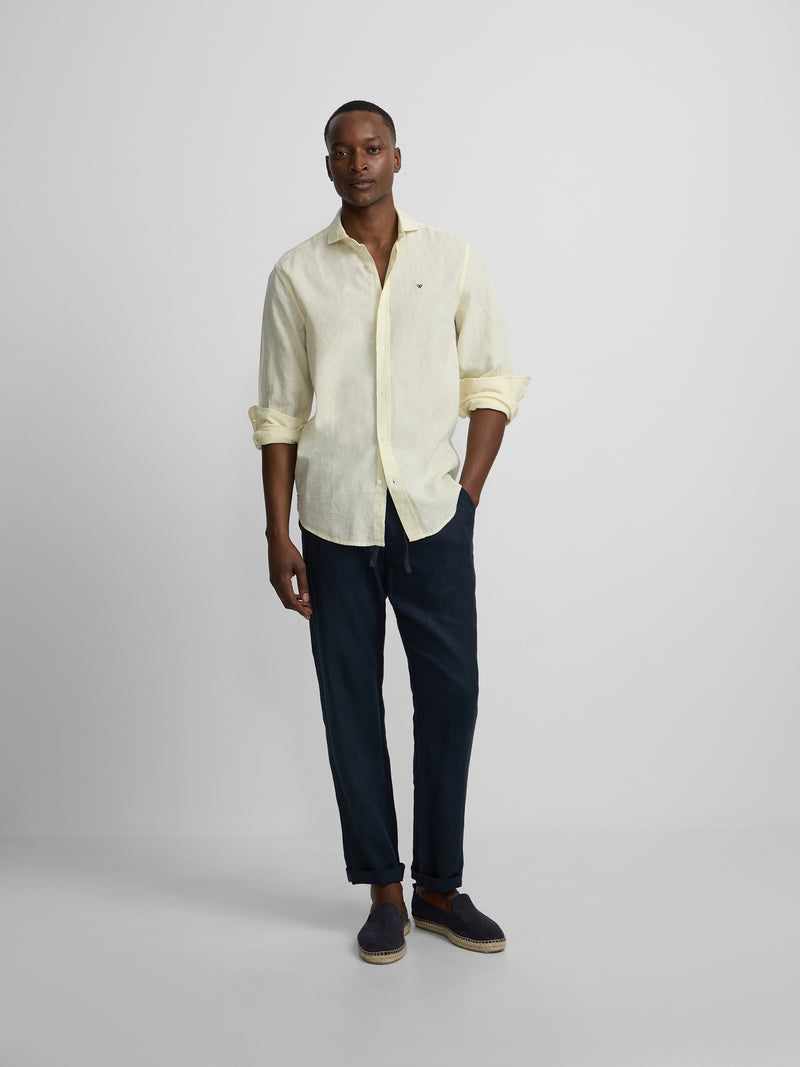 Chemise sport en lin jaune