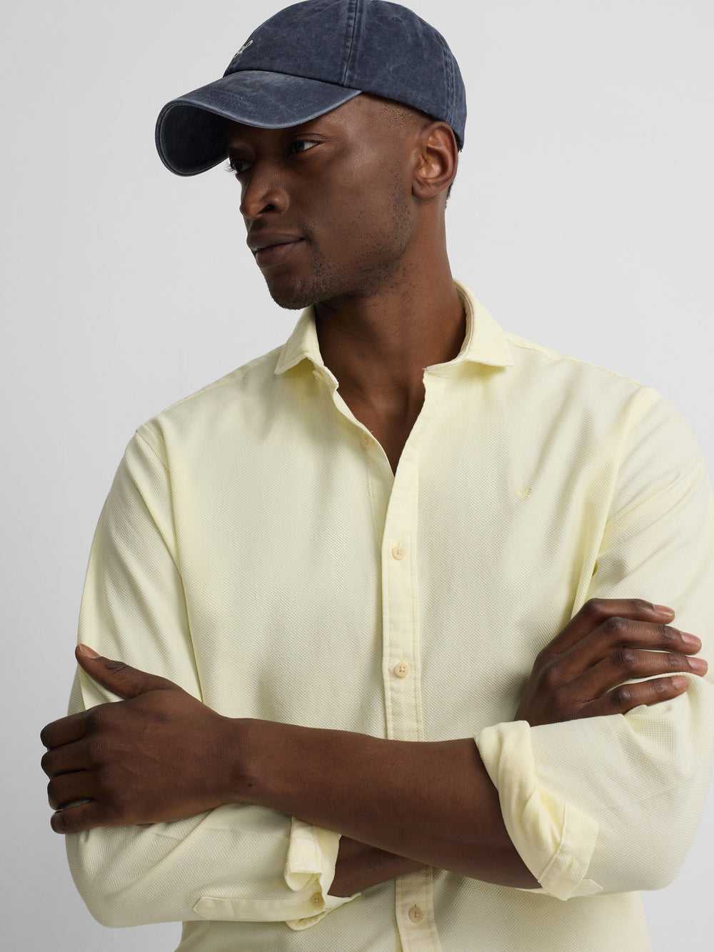 Yellow logo structured sport shirt