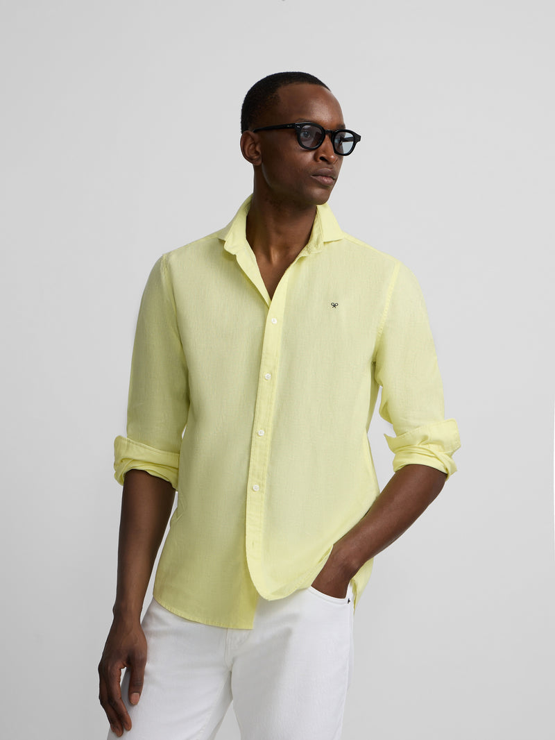 Camisa sport summer linho amarelo