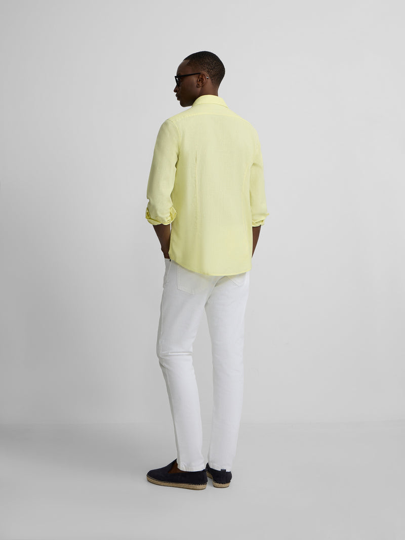 Camisa sport summer linho amarelo