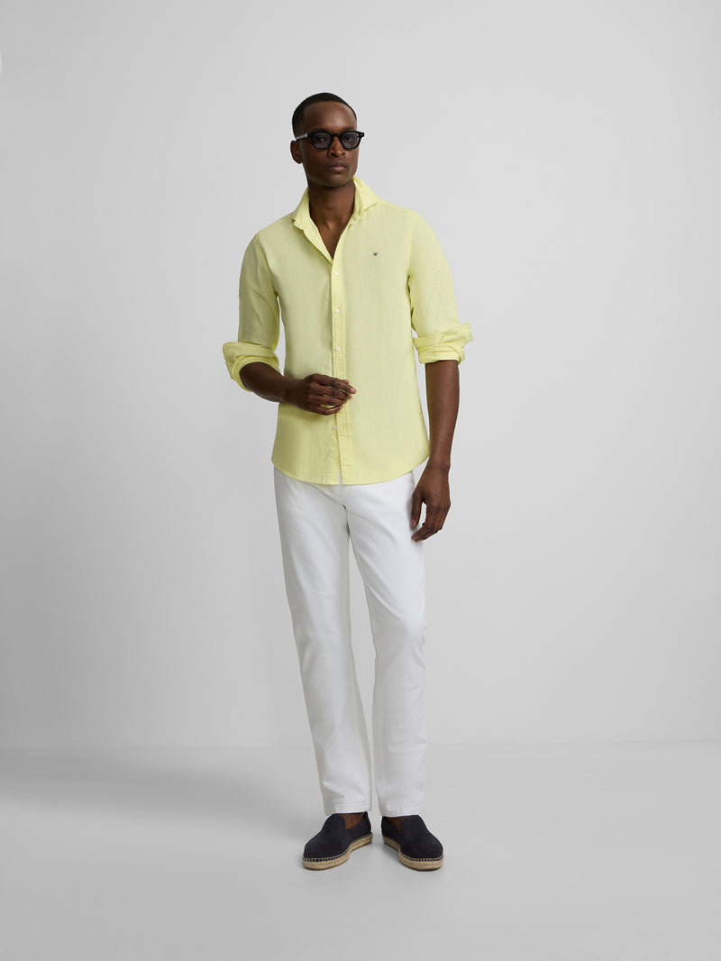 Camisa sport summer linho amarelo