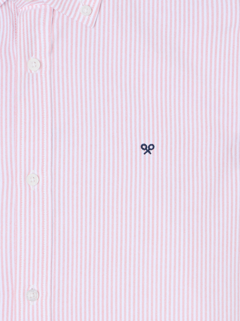 Chemise sport oxford à rayures corail