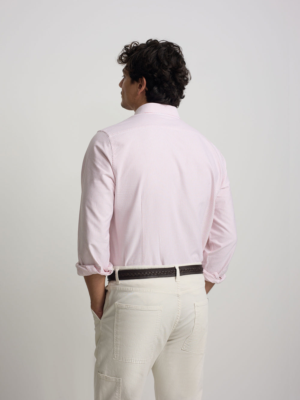 Camisa sport oxford rayas coral
