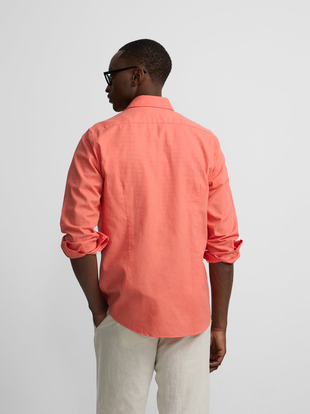 Chemise sport été lin corail